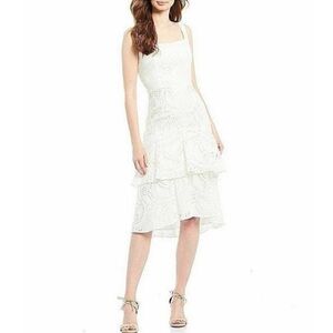 Antonio Melani Wilma Lace Tiered Eyelet Dress Ivory Size 6